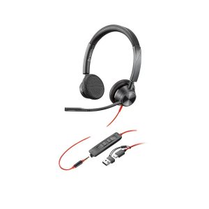 Poly Blackwire 3325 - Blackwire 3300 series - auscultadores - no ouvido - com cabo - macaco de 3,5 mm, USB-C - preto -…
