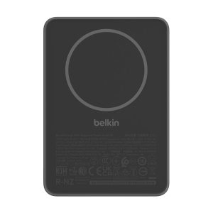 Belkin BoostCharge - Power bank sem fios - fino - 5000 mAh - 15 Watt - Fast Charge (USB-C) - no cabo: USB-C - preto