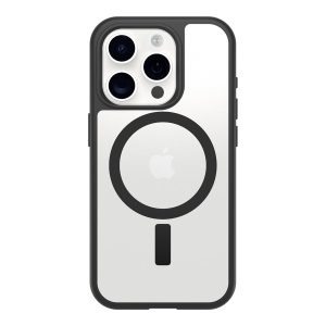 OtterBox React Series - Tampa posterior para telemóvel - compatibilidade MagSafe - cristal negro (transparente/preto)