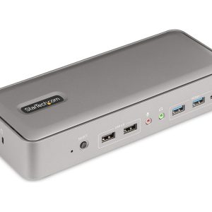 Startech Dual-Laptop USB-C KVM Docking Station, Dual Monitor 4K 60Hz DisplayPort Dock, 5-Port USB Hub, GbE, 90W/45W…