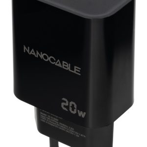 Cargador de Pared Nanocable 10.10.2006/ 1xUSB Tipo-C/ 20W/ Negro
