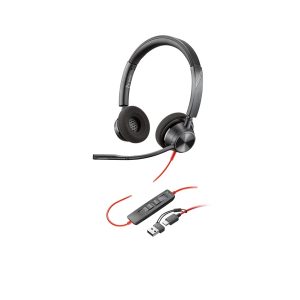 Poly Blackwire 3320 - Blackwire 3300 series - auscultadores - no ouvido - com cabo - USB-C - preto - certificação UC,…