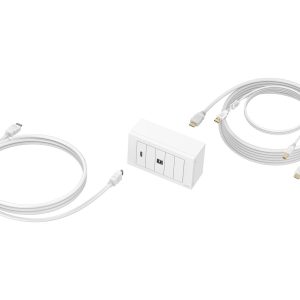 VISION TechConnect - Kit de placa de montagem embutida - 5m - montagem na parede - branco - 2 comandos - 2 portas