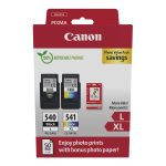 Tinteiro Original Canon PG-540L + CL-541 XL Multipack Alta Capacidade/ Preto/ Tricolor + Papel Fotográfico