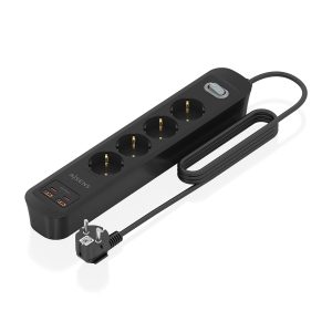 Regleta con Interruptor Aisens ASPS-2A2C13-BK/ 4 Tomas de Corriente/ 2 USB - 2 USB Tipo-C/ Cable 1.4m/ Negro