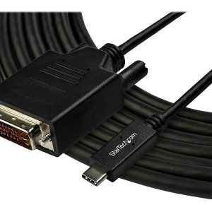 StarTech 10ft (3m) USB C to DVI Cable, 1080p (Single Link) USB Type-C (DP Alt Mode HBR2) to DVI-Digital Video Adapter…