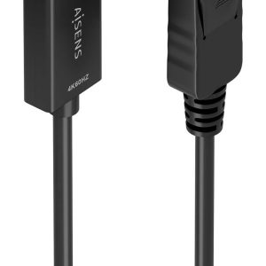 Cable Conversor Aisens A125-0892/ DisplayPort Macho - HDMI 4K Macho/ 1m/ Negro