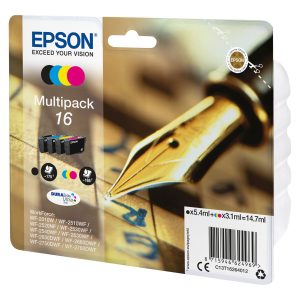 Epson 16 Multipack - Pack de 4 - preto, amarelo, azul cyan, magenta - original - blister com RF/alarme acústico -…