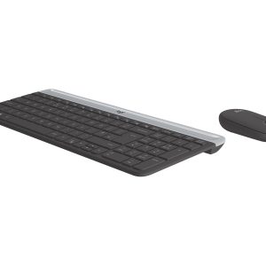 Logitech Slim Wireless Combo MK470 - Conjunto de teclado e rato - sem fios - 2.4 GHz - Padrão internacional americano -…