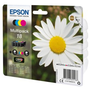 Epson 18 Multipack - Pack de 4 - 15.1 ml - preto, amarelo, azul cyan, magenta - original - blister com RF/alarme…