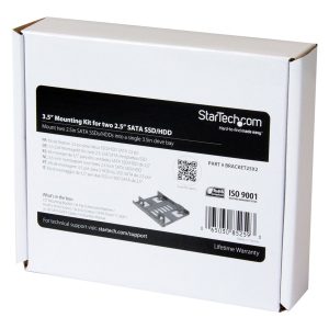 Startech 2.5" to 3.5" SATA Hard Drive Mounting Bracket Kit - Dual SATA SSDs/HDDs Mounting Bracket for Mounting Bay…