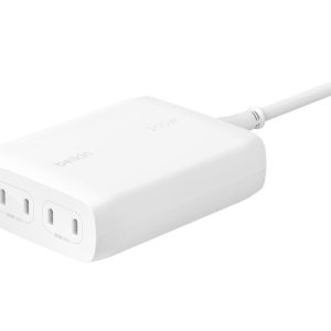 Belkin BoostCharge Pro - Adaptador de alimentação - tecnologia GaN - 200 watt - 5 A - Fast Charge, Fornecimento de Energia 3.1, PD 3.0 - 4 conectores de saída (USB-C) - branco