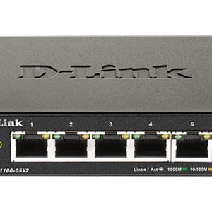 D-Link DGS 1100-05V2 - Interruptor - inteligente - 5 x 10/100/1000 - desktop - AC 100/240 V