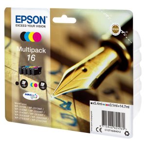 Epson 16 Multipack - Pack de 4 - preto, amarelo, azul cyan, magenta - original - blister com RF/alarme acústico -…
