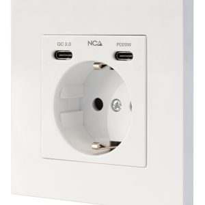 Roseta de Pared Nanocable 10 35 0012/ 1 Schuko/ 2 USB