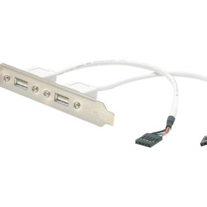 StarTech.com 2 Port USB A Female Low Profile Slot Plate Adapter - 2 Port USB Bracket - USB 2.0 A Female (USBPLATELP) -…