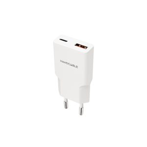 Cargador de Pared Nanocable 10.10.2028/ 1xUSB Tipo-C/ 1xUSB Macho/ 30W/ Blanco