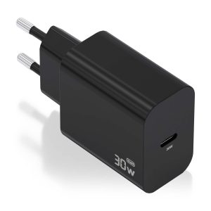 Cargador de Pared GaN Aisens A110-0941/ 1xUSB Tipo-C/ 30W/ Negro