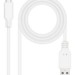 Cable USB 2.0 Nanocable 10.01.2102-W/ USB Tipo-C Macho - USB Macho/ 480Mbps/ 2m/ Blanco