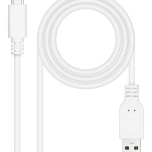 Cable USB 2.0 Nanocable 10.01.2102-W/ USB Tipo-C Macho - USB Macho/ 480Mbps/ 2m/ Blanco