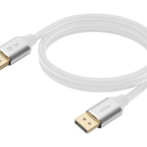 2 m DisplayPort cable - version 1.4 8k at 60 hz - gold connectors - DP (m) to DP (m) - outer diameter 7.3 mm - 28 awg -…