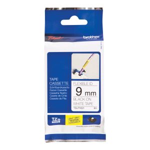 Brother TZe-FX221 - Adesivo - preto em branco - Rolo (0,9 cm x 8 m) 1 cassete(s) fita de identificação flexível