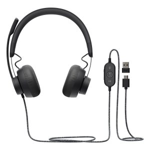 Logitech Zone Wired MSFT Teams - Auscultadores - no ouvido - com cabo - USB-C - grafite - Certificado para Microsoft…
