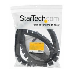 Startech 1.5m (4.9ft) Cable Management Sleeve - Spiral - 1.8" (45mm) Diameter - W/ Cable Loading Tool (CMSCOILED3) -…