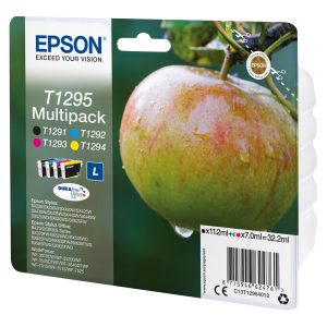 Epson T1295 Multipack - Pack de 4 - 32.2 ml - preto, amarelo, azul cyan, magenta - original - blister com RF/alarme…