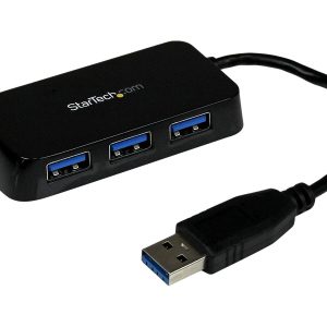 Startech 4-Port USB 3.0 SuperSpeed Hub - Portable Mini Multiport USB Travel Dock - USB Extender Black for Business…