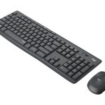 Logitech MK295 Silent - Conjunto de teclado e rato - sem fios - 2.4 GHz - Pan-Nórdico - grafite