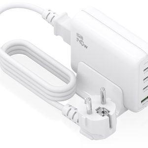 Cargador Sobremesa GaN Aisens ASCH-140W4P055-W/ 3xUSB Tipo-C/ 1xUSB/ 140W