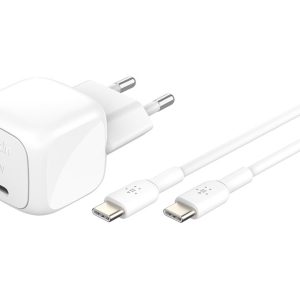 Belkin BoostCharge - Adaptador de alimentação - compacto - 30 Watt - Fornecimento de Energia 3.1 (USB-C) - no cabo:…