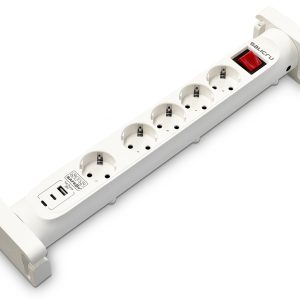 Regleta con interruptor Salicru SAFE 5S+/ 4 Tomas de corriente/ 1 Master/ 2 USB Tipo-C/ 1 USB/ Cable 1.4m/ Blanca