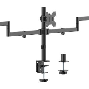 Soporte de Mesa para 3 Monitores Aisens DT27TSR-281/ Giratorio/ Inclinable/ hasta 10kg