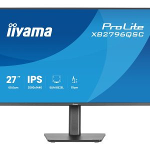 iiyama ProLite XB2796QSC-B1 - Monitor LED - 27" - 2560 x 1440 QHD @ 75 Hz - IPS - 350 cd/m² - 1000:1 - 4 ms - HDMI,…