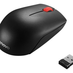 Lenovo Essential Compact - Rato - destros e canhotos - 3 botões - sem fios - 2.4 GHz - receptor sem fio USB - preto -…