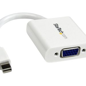 StarTech Mini DisplayPort to VGA Adapter - White - 1080p - Thunderbolt to VGA Monitor Adapter - Mini DP to VGA…