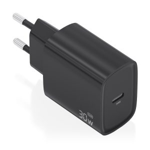 Cargador de Pared GaN Aisens A110-0951/ 1xUSB Tipo-C/ 30W/ Negro