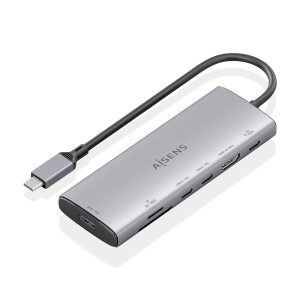 Docking USB Tipo-C Aisens ASUC-7P031-GR/ 1xHDMI 4K/ 1xUSB/ 2xUSB Tipo-C/ 1xLector Tarjetas/ 1xUSB Tipo-C PD/ Gris