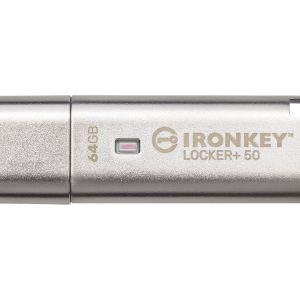 Kingston IronKey Locker+ 50 - Drive flash USB - encriptado - 64 GB - USB 3.2 Gen 1