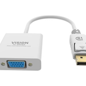 DisplayPort to VGA adaptor - maximum resolution 1920 x 1080 - does not convert VGA to DP - hotplug - DP (m) to VGA (f)…