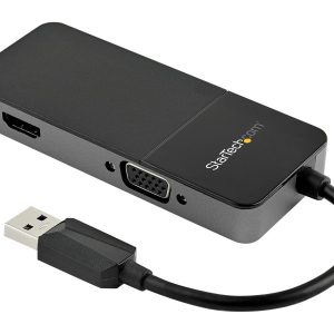 Startech USB 3.0 to HDMI and VGA Adapter, 4K/1080p USB Type-A Dual Monitor Multiport Adapter Converter, External Video…