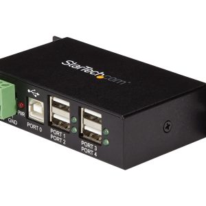Startech Rackmount USB 2.0 Hub - 4 Port Rugged Industrial USB 2.0 Hub - Hub - 4 x USB 2.0 - montável em trilho DIN -…