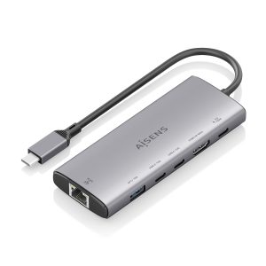 Docking USB Tipo-C Aisens ASUC-6P030-GR/ 1xHDMI 4K/ 1xUSB/ 2xUSB Tipo-C/ 1xRJ45/ 1xUSB Tipo-C PD/ Gris