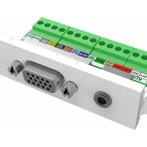 Modular AV faceplate component - VGA and minijack module - female 15-pin VGA and minijack socket for audio on front -…