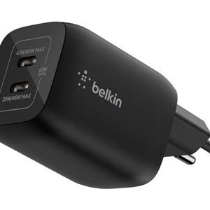 Belkin Gaming - Adaptador de alimentação - 65 watt - Fornecimento de Energia 3.1 - 2 conectores de saída (USB-C) - preto