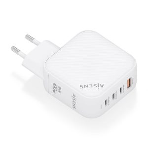 Cargador de Pared GaN Aisens ASCH-100W4P028-W/ 3xUSB Tipo-C/ 1x USB/ 100W