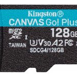 Cartão de Memória Kingston CANVAS Go! Plus 128GB microSD XC/ Classe 10/ 200MBs