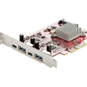 Startech 4-Port USB PCIe Card, 10Gbps USB PCI Express Expansion Card w/ 2 Controllers, 2x USB-C & 2x USB-A ports (USB…